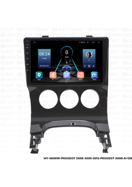 Peugeot 5008 Android Multimedya Carplay Navigasyon Ekran - 8gb RAM+128 GB HDD - Myway