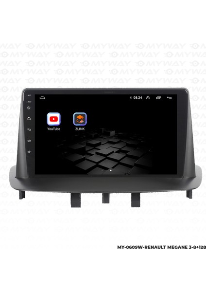Renault Megane 3 Android Multimedya Carplay Navigasyon Ekran - 8gb RAM+128 GB HDD - Myway