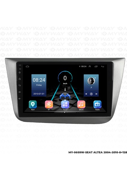 Seat Altea Android Multimedya Carplay Navigasyon Ekran - 8gb RAM+128 GB HDD - Myway modelleri