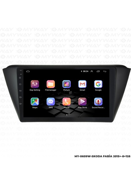 Skoda Fabia Android Multimedya Carplay Navigasyon Ekran - 8gb RAM+128 GB HDD - Myway