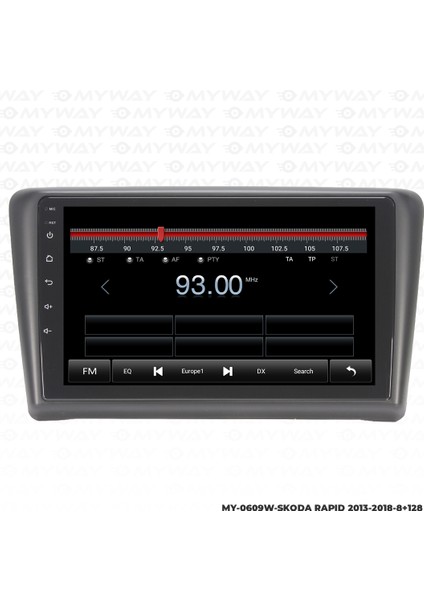 Skoda Rapid Android Multimedya Carplay Navigasyon Ekran - 8gb RAM+128 GB HDD - Myway
