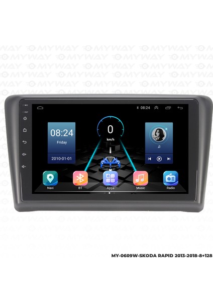 Skoda Rapid Android Multimedya Carplay Navigasyon Ekran - 8gb RAM+128 GB HDD - Myway fırsatları
