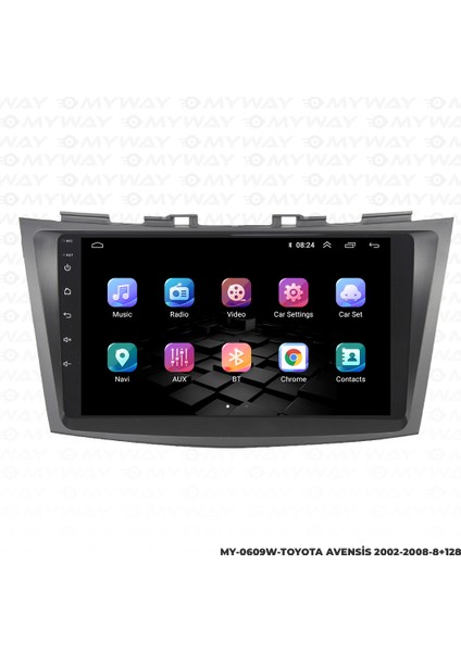 Toyota Avensis Android Multimedya Carplay Navigasyon Ekran - 8gb RAM+128 GB HDD - Myway