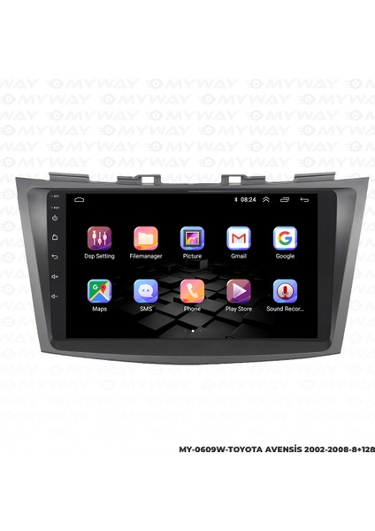 Toyota Avensis Android Multimedya Carplay Navigasyon Ekran - 8gb RAM+128 GB HDD - Myway modelleri