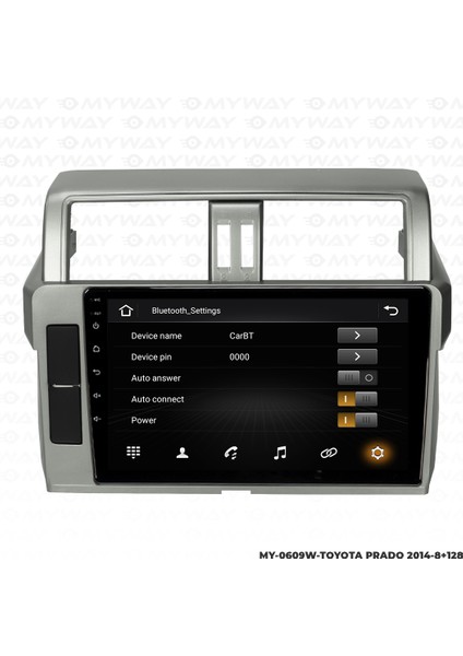 Toyota Prado Android Multimedya Carplay Navigasyon Ekran - 8gb RAM+128 GB HDD - Myway