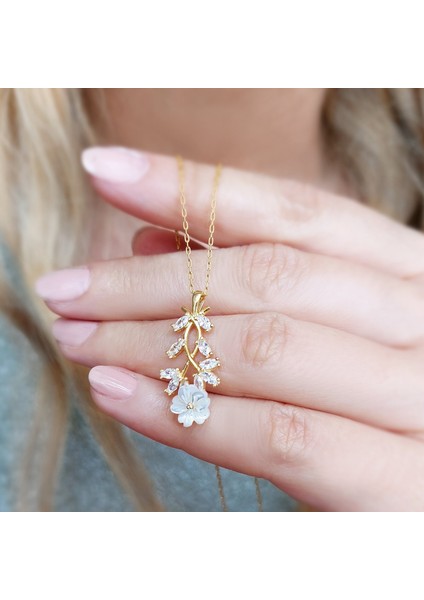 925 Ayar Gümüş Çiçekli Bahar Dalı Kolye fiyatları