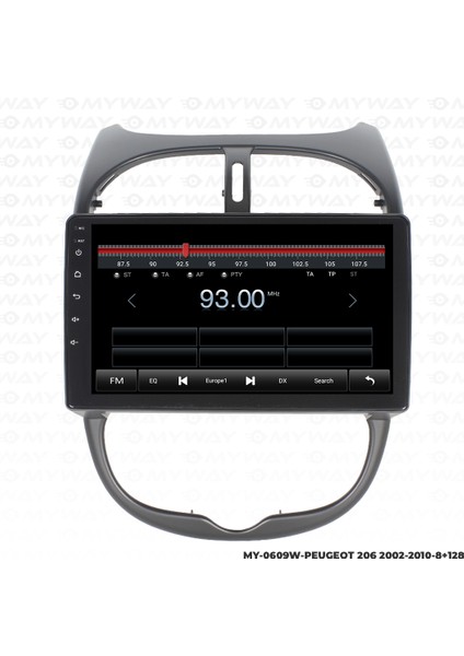 Peugeot 206 Android Multimedya Carplay Navigasyon Ekran - 8gb RAM+128 GB HDD - Myway indirimleri