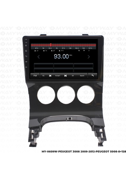 Peugeot 3008 Android Multimedya Carplay Navigasyon Ekran - 8gb RAM+128 GB HDD - Myway