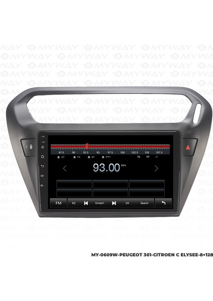 Peugeot 301 Android Multimedya Carplay Navigasyon Ekran - 8gb RAM+128 GB HDD - Myway