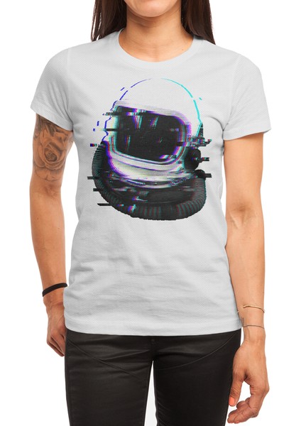 Astronaut Helmet Glitch Beyaz Spor Tişört