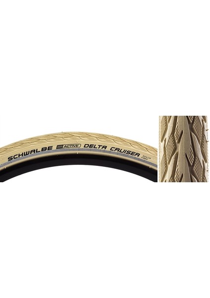 Schwalbe Delta Cruiser 700X38B/40-635/28X2-1/2 Zırhlı Telli Dış Lastik Krem