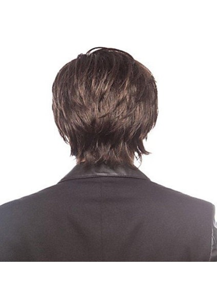Ur Moda Saçak Saç Modeli Saç Peruk Erkekler Tüylü Kısa Düz Tam Peruk (Yurt Dışından)