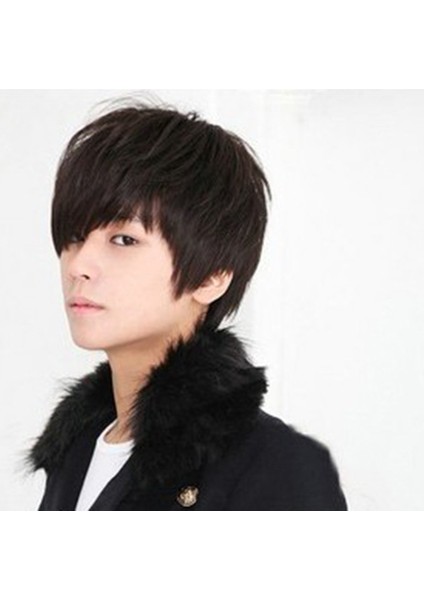 Yeni Yakışıklı Saç Peruk Erkek Kabarık Kore Versiyonu Yakışıklı Peruk Siyah - Siyah (Yurt Dışından) fiyatları