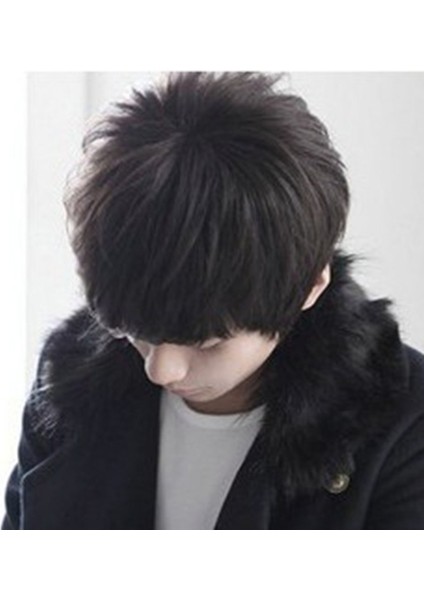 Yeni Yakışıklı Saç Peruk Erkek Kabarık Kore Versiyonu Yakışıklı Peruk Siyah - Siyah (Yurt Dışından) modelleri