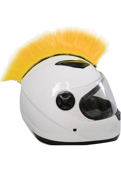 Dıy Kask Saç Punk Saç Renkli Cockscomb Modelleme Peruk Motosiklet Snowboard Kayak Kask Cosplay Parti Saç-Sarı (Yurt Dışından) modelleri