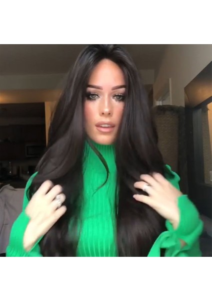 Te 1121-768 Uzun Kıvırcık Saç Bobo Kafa Yüksek Sıcaklık Fiber Peruk Sentetik Saç (Yurt Dışından)