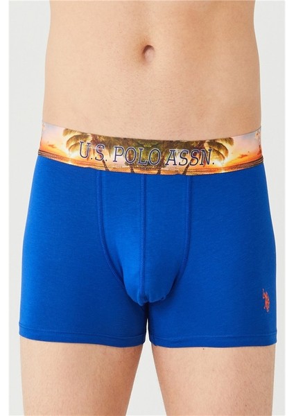 U.S. Polo Assn. Erkek Saks - Antrasit Melanj - Turuncu 3'lü Boxer 80434