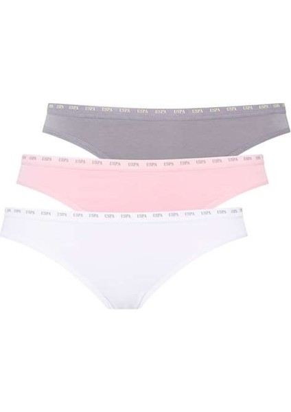 Kadın Pembe - Beyaz - Gri 3'lü Slip 66244