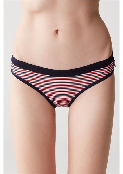 Kadın 66237 Kırmızı - Lacivertvert 3'lü Slip