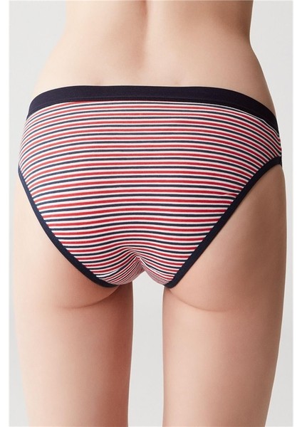 Kadın 66237 Kırmızı - Lacivertvert 3'lü Slip