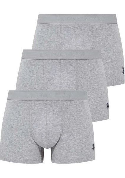 U.S. Polo Assn. Erkek Gri Melanj 3'lü Boxer 80173