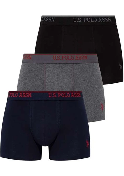 U.S. Polo Assn. Erkek Siyah - Antrasit - Lacivert 3'lü Boxer 80097