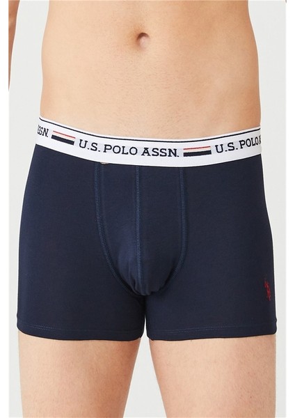 U.S. Polo Assn. Erkek Kırmızı - Gri Melanj - Lacivert 3'lü Boxer 80431