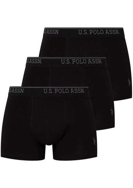 U.S. Polo Assn. Erkek Siyah 3 Lü Boxer 80097