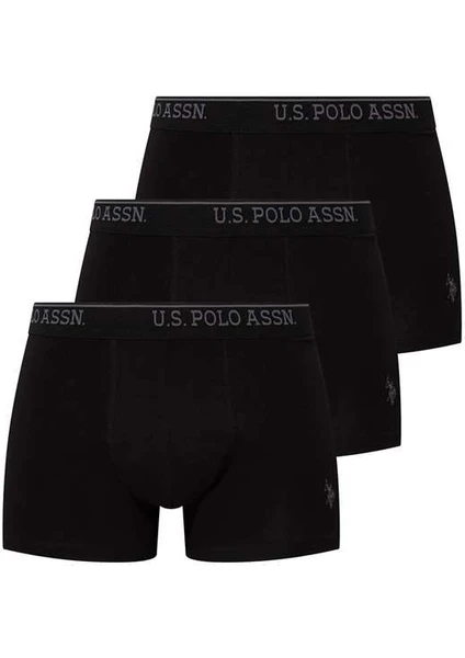 U.S. Polo Assn. Erkek Siyah 3'lü Boxer 80097