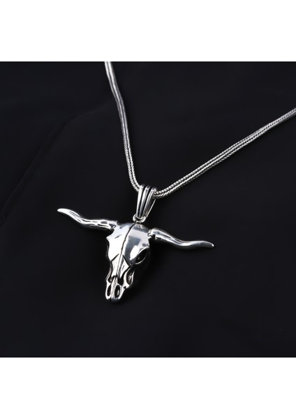 Gümüş Erkek Buffalo Kolye
