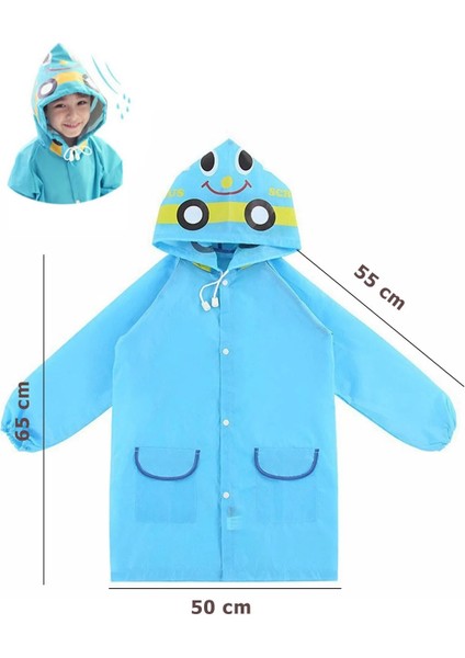 Mavi Çocuk Yağmurluk Karikatür Desenli Su Geçirmez fiyatları