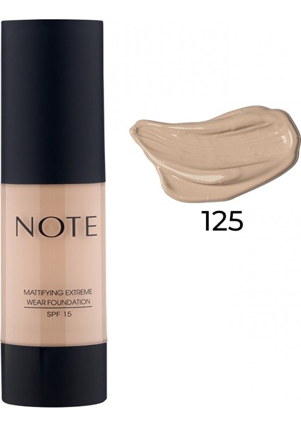 Mattifying Extreme Wear Fondöten Mat Bitiş 125 Beige Ivory