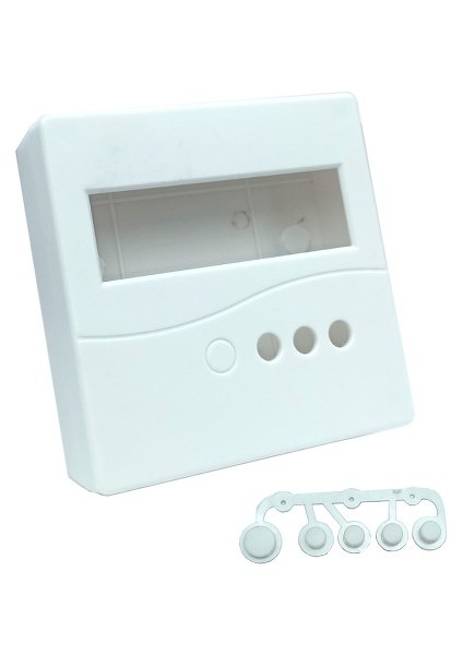 Roba Plastik Proje Kutusu 86X86MM Beyaz Duvara Yüzeye Montaj Tip 1602 LCD 3 Buton Elektronik