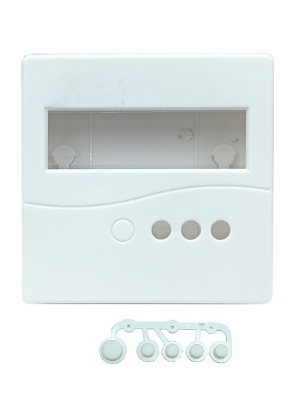 Roba Plastik Proje Kutusu 86X86MM Beyaz Duvara Yüzeye Montaj Tip 1602 LCD 3 Buton Elektronik