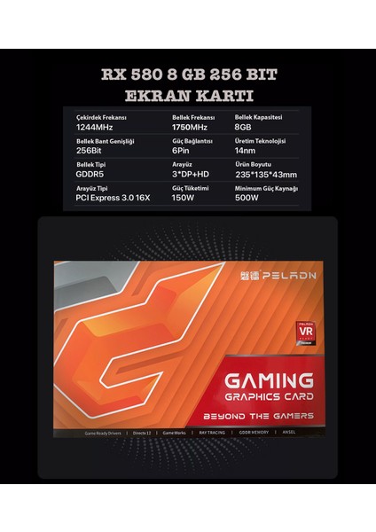 Amd Rx 580 8 GB 256 Bit Gddr5 Ekran Kartı