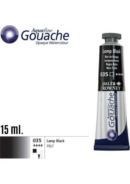 Aquafine Guaj Boya Tüp 15ML 035 Lamp Black