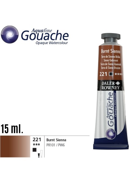 Aquafine Guaj Boya Tüp 15ML 221 Burnt Sienna