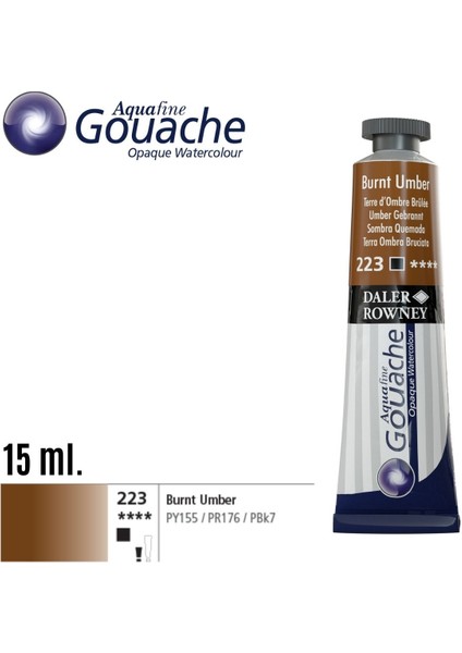 Aquafine Guaj Boya Tüp 15ML 223 Burnt Umber