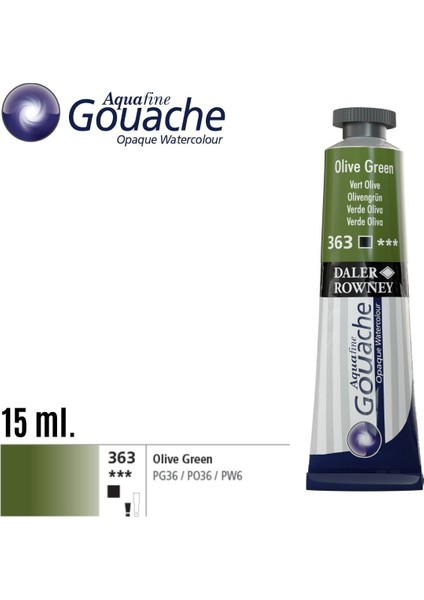 Aquafine Guaj Boya Tüp 15ML 363 Olive Green