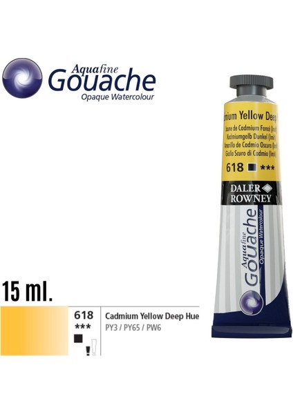 Aquafine Guaj Boya Tüp 15ML 618 Cadmium Yellow Deep Hue