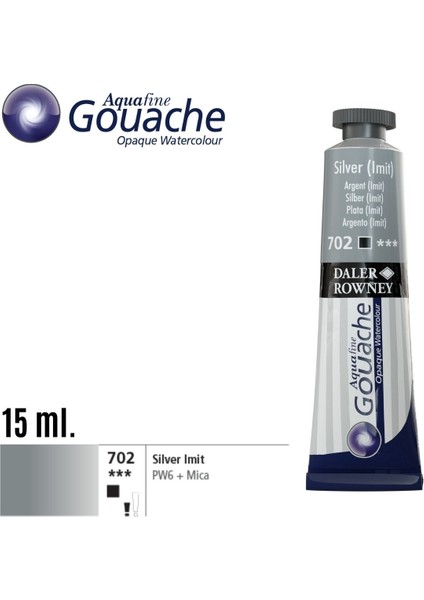 Aquafine Guaj Boya Tüp 15ML 702 Silver