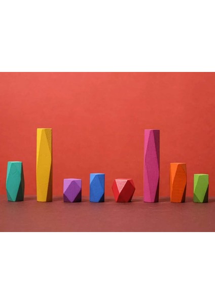 Yeni Bebek Oyuncakları, Ahşap Yapı Taşı, Renkli Taş, Yaratıcı Eğitici Oyuncaklar, Waldorf, Montessori, Iskandinav Tarzı Istifleme Oyunu Gökkuşağı Taş Ahşap Oyuncaklar. ( 12 Adet Yapı Taşı ) modelleri