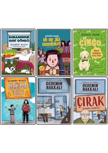 Şermin Yaşar Serisi 6 Kitap 1-Babannem Geri Döndü 2-Cingo 3-Oh Ne Ala Memleket 4-Abartma Tozu 5-Dedemin Bakkalı 6-Çırak