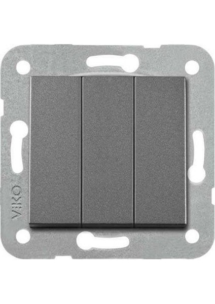 Artline Novella Trenda Füme Üçlü Anahtar - Çerçevesiz