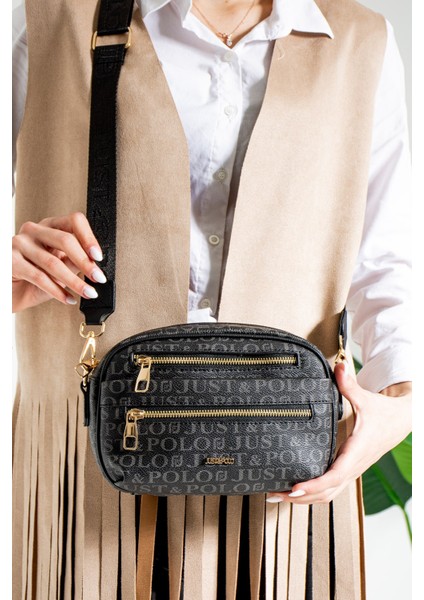 Siyah Mini Boy 3 Bölmeli Kadın Çapraz Omuz Çantası ve Cüzdan Kombini 23X16CM MDS2101-09 fiyatları
