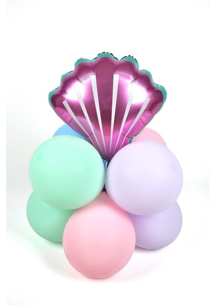 Pembe Midye Kabuğu Balon Set