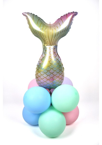 Çok Renkli Deniz Kızı Kuyruğu Balon Set