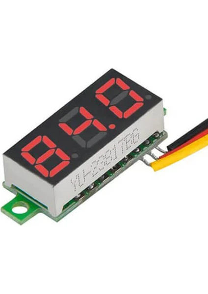 0.28'' Inch Dc 0-100V Mini Digital Voltmetre 3 Kablolu Kırmızı