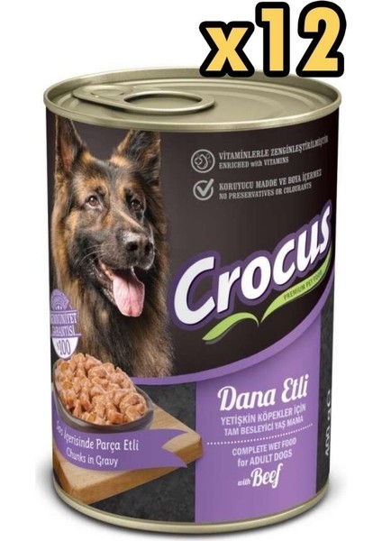 Dana Etli Sos Içinde Parça Etli Köpek Konservesi 400 gr x 12 Adet