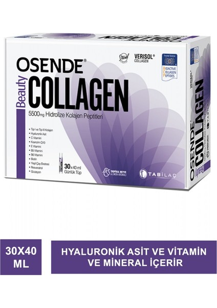 Beauty Collagen 40 ml x 30 Günlük Tüp 5500 Mg Hidrolize Peptitleri